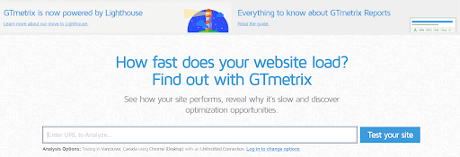 GTmetrix page for testing site speed, vital for SEO agencies, B2B SaaS SEO, link building, content marketing, and digital PR.