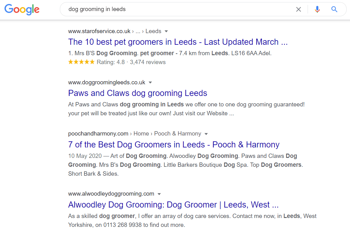 Use keywords in title tags
