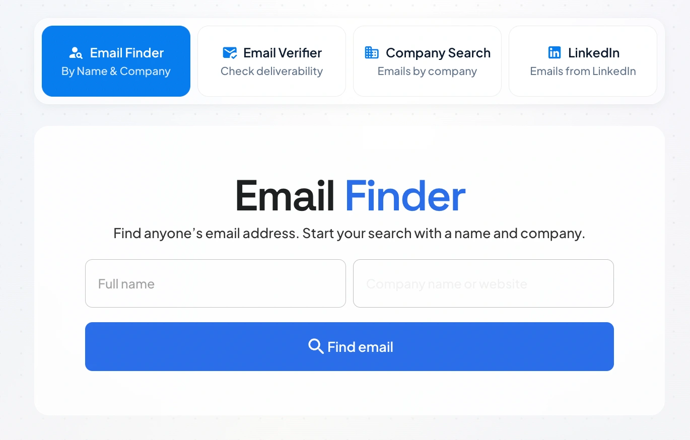 Skrapp bulk email finder for finding email addresses from a list of domains.