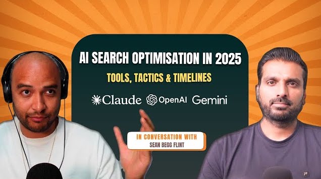 The Paid Forward YouTube thumbnail for the AI Search Optimization podcast with Sean Begg Flint.