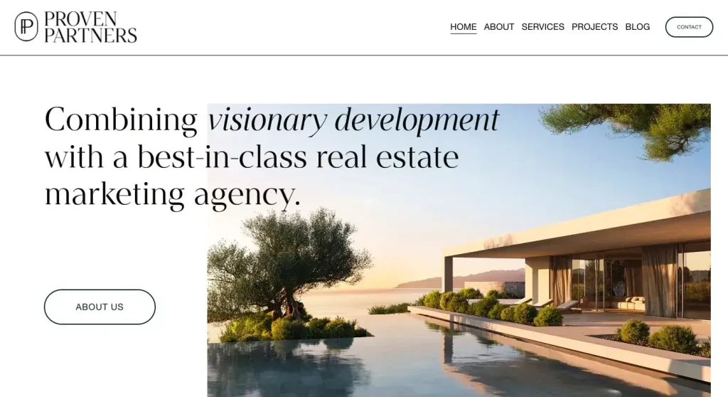 The homepage of Proven Partners.