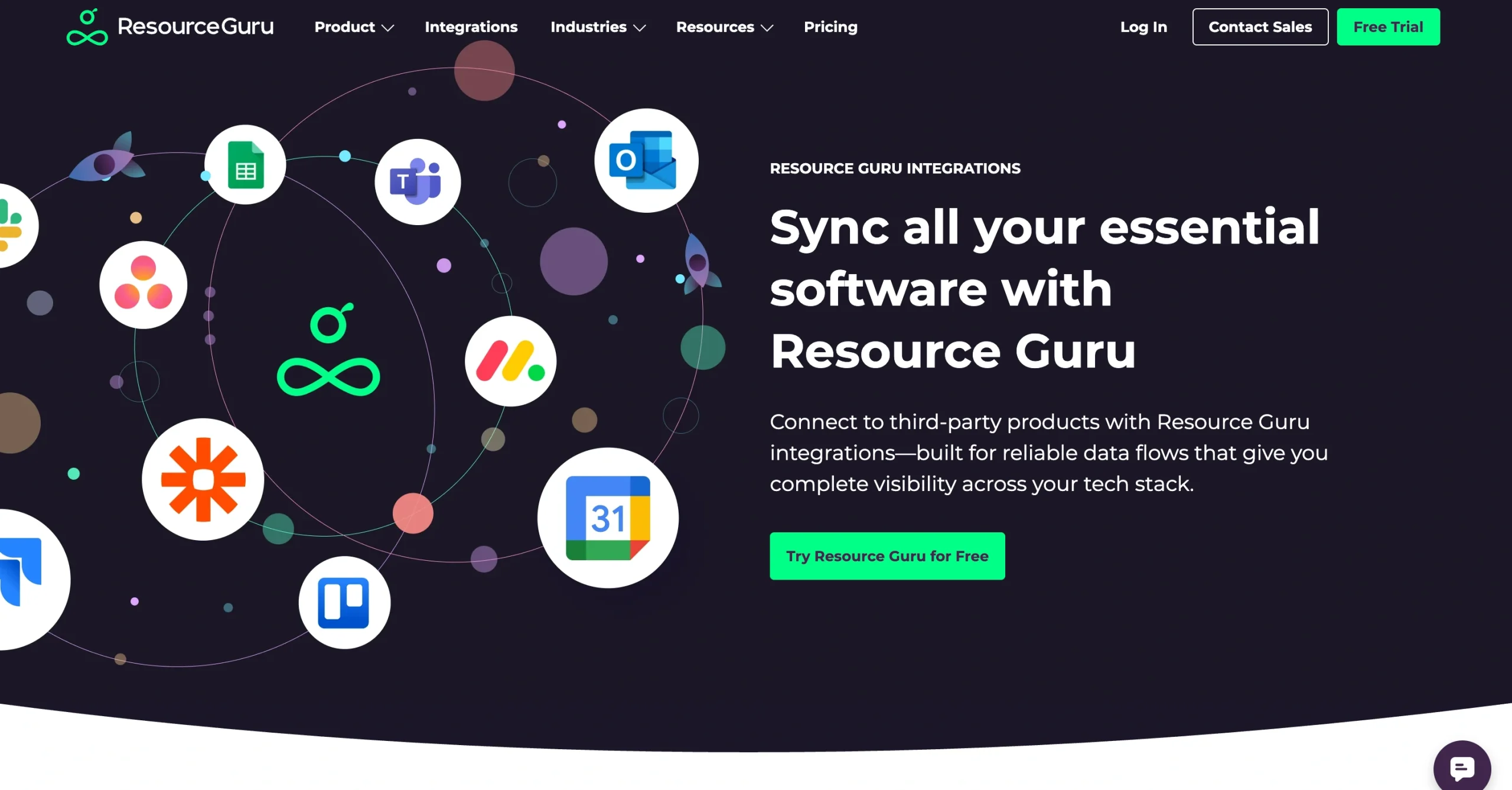 Resource Guru's Integrations page.
