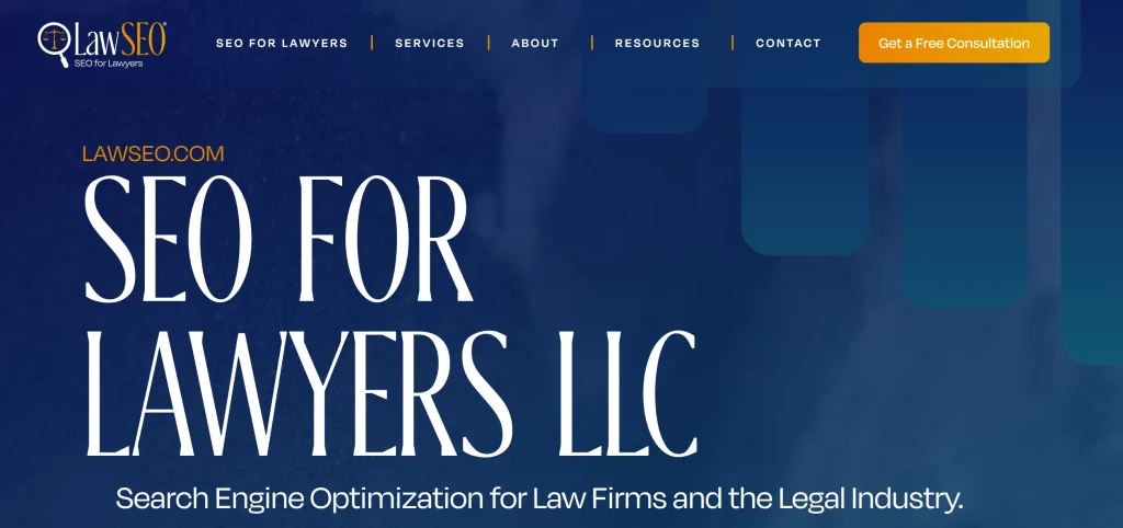 The homepage of LawSEO.com.