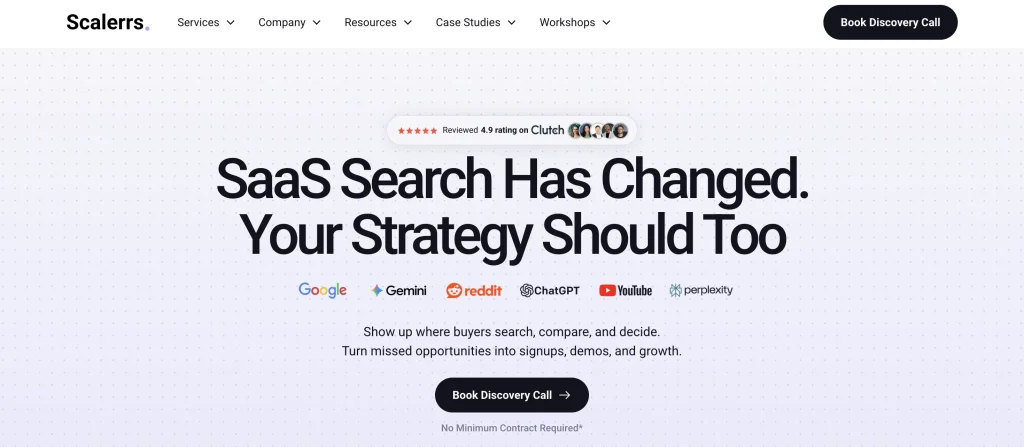 The homepage of Scalerrs.