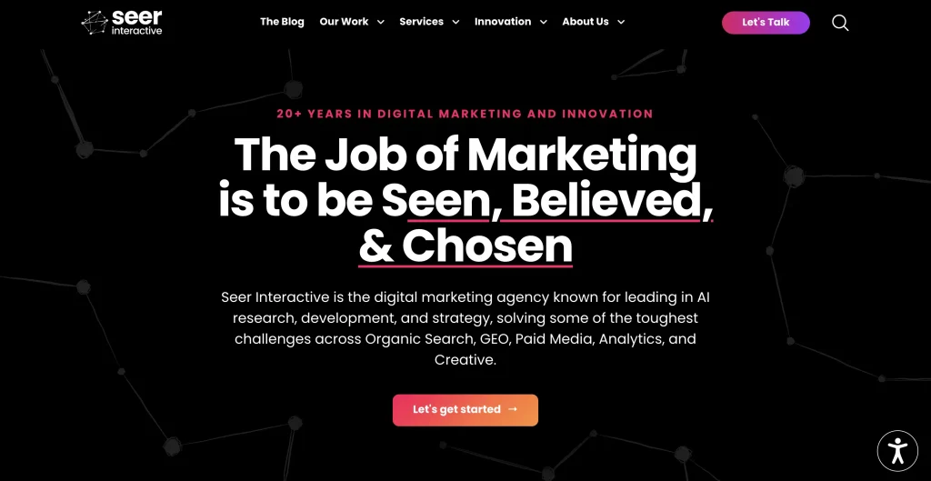 Seer Interactive homepage.