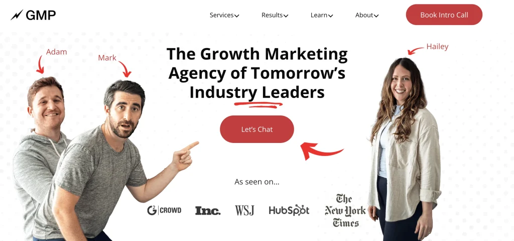 Growth Marketing Pro homepage.