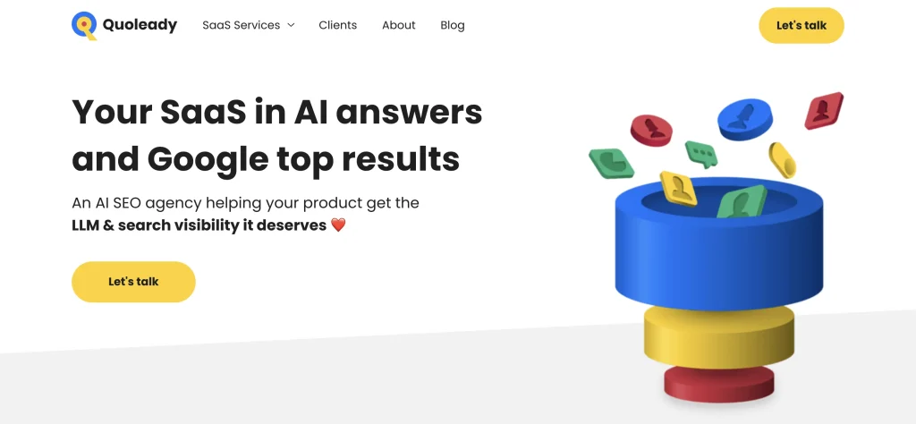 Quoleady homepage.