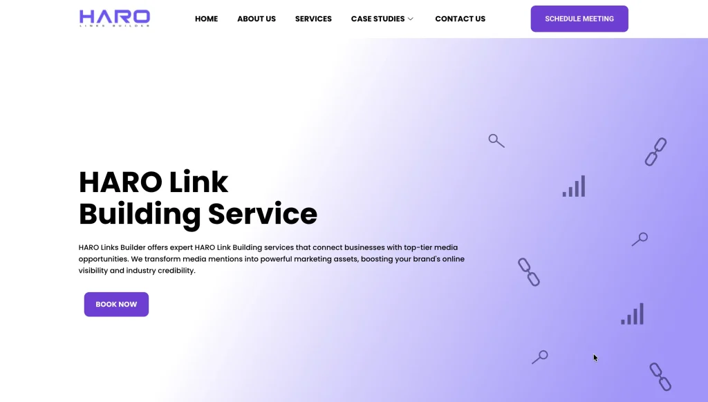 HARO Links Builder homepage.
