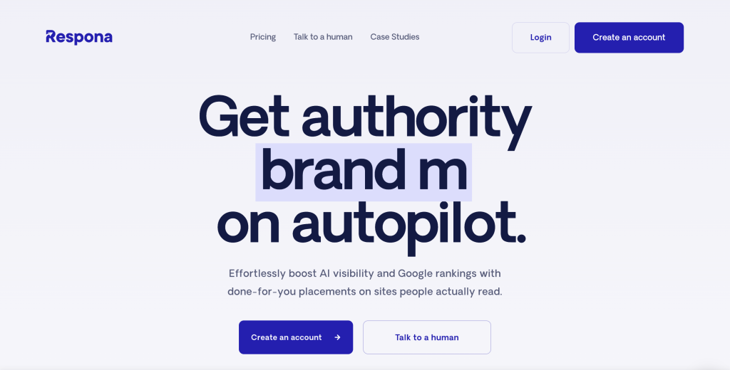 Respona homepage.