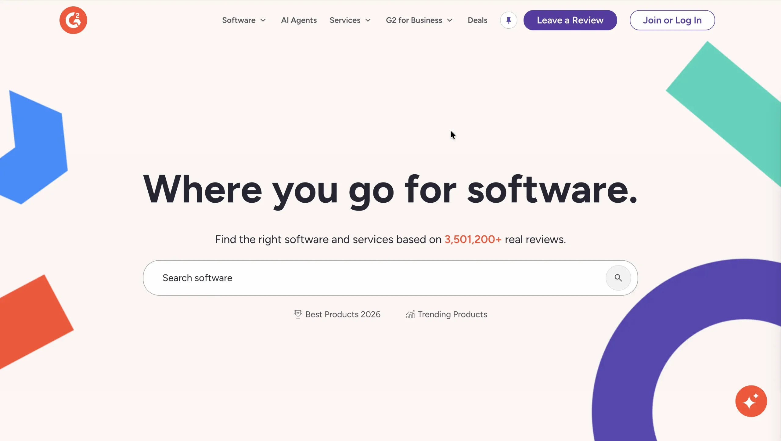 G2 homepage.