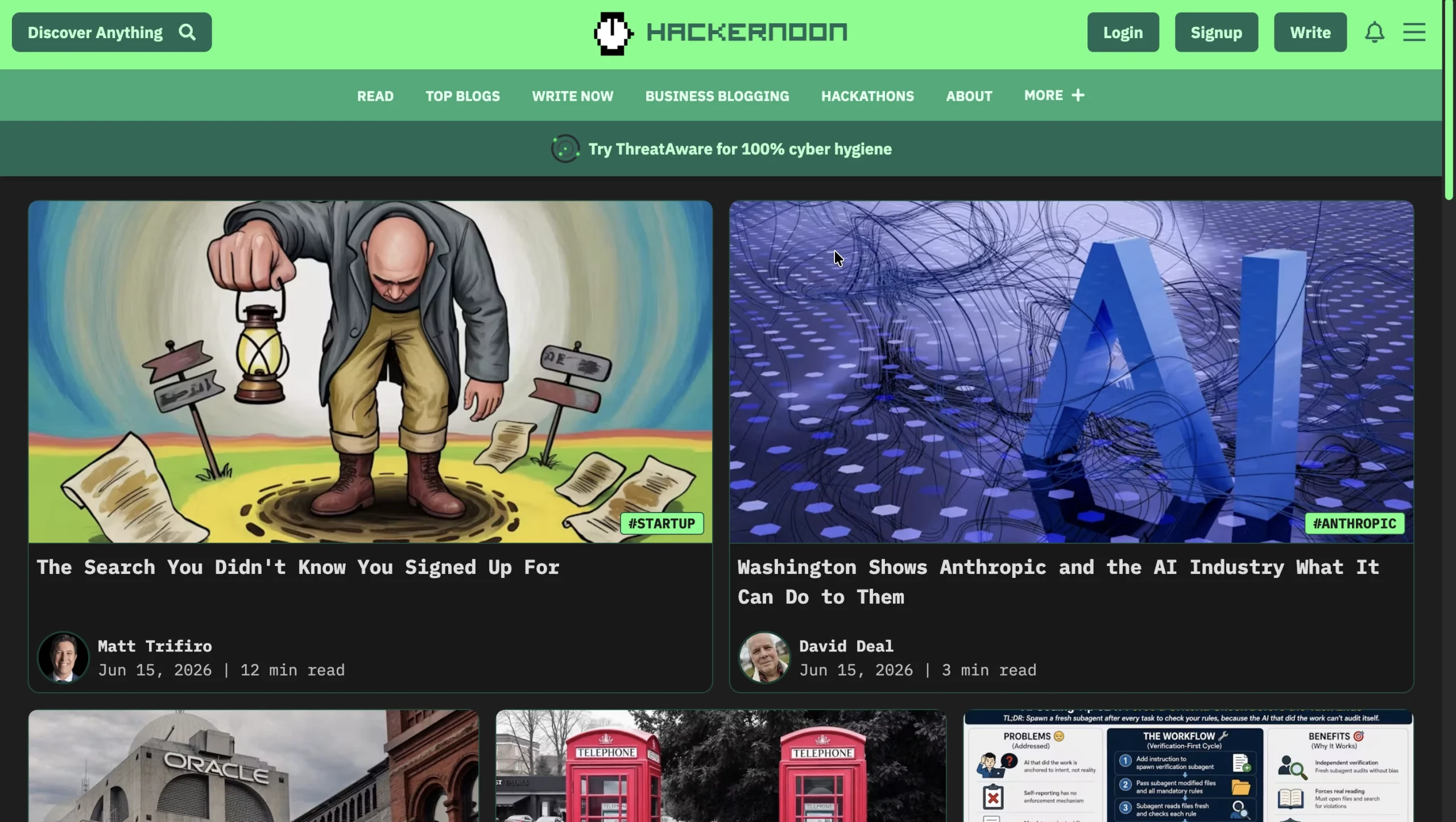 HackerNoon homepage.