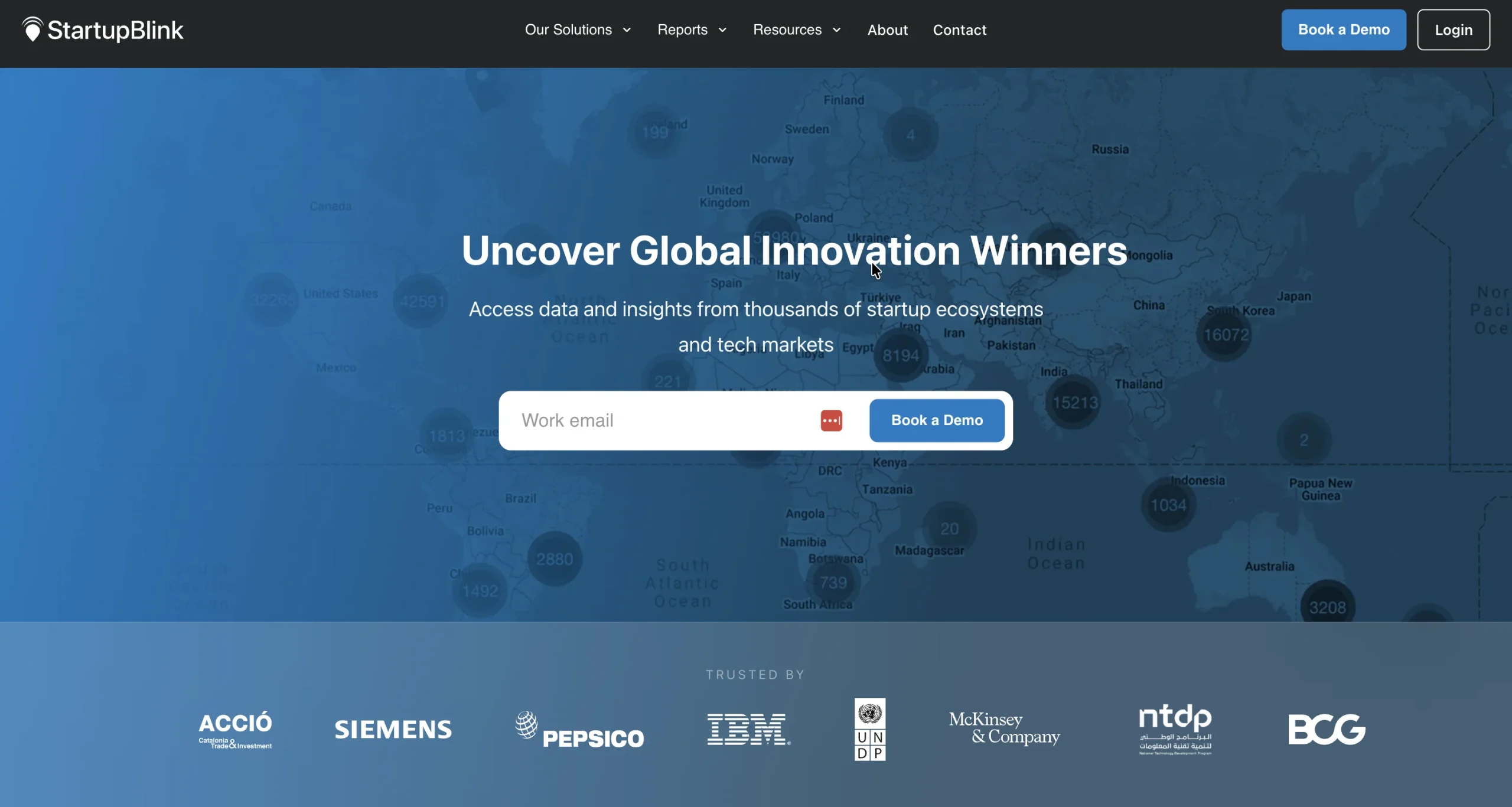 StartupBlink homepage.