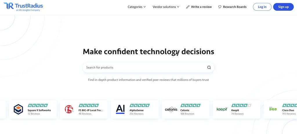 TrustRadius homepage.