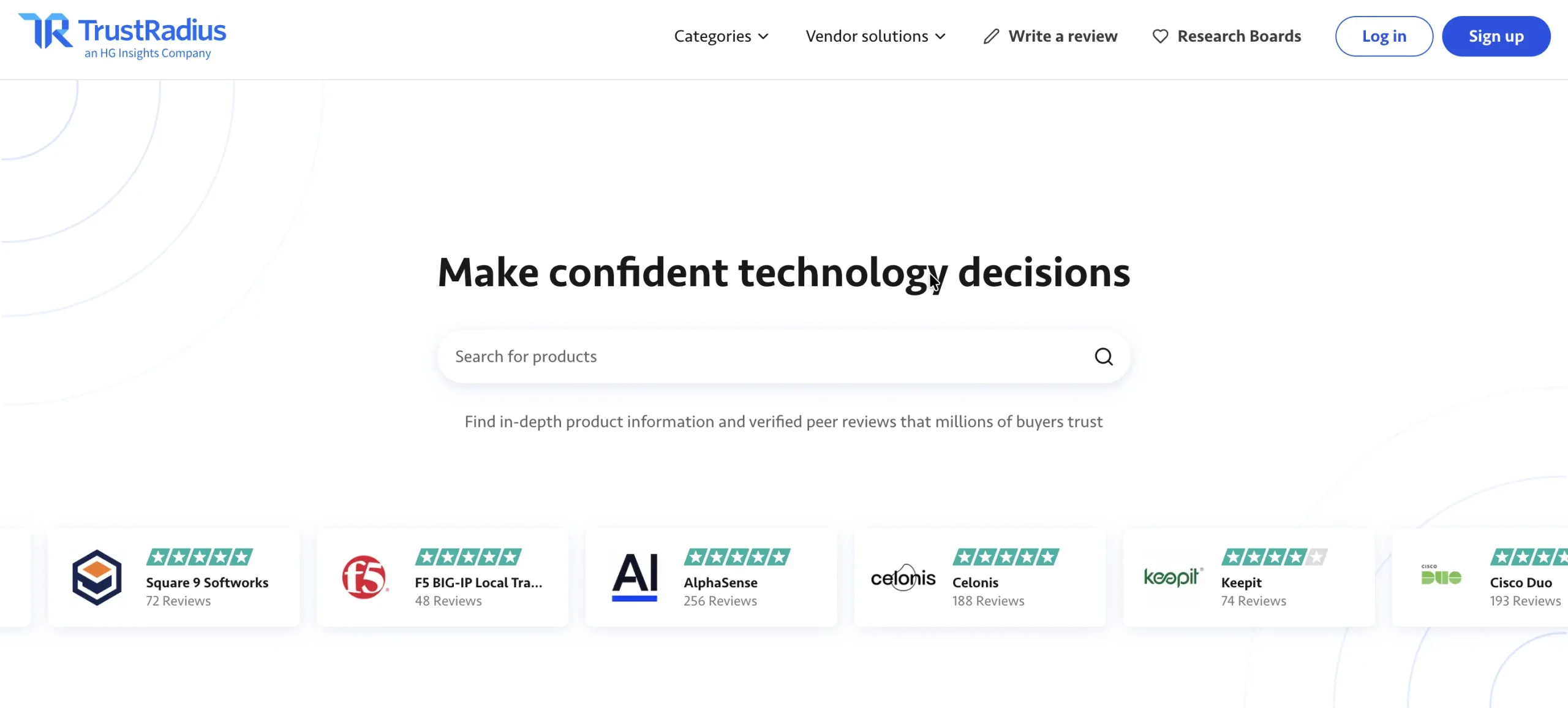 TrustRadius homepage.