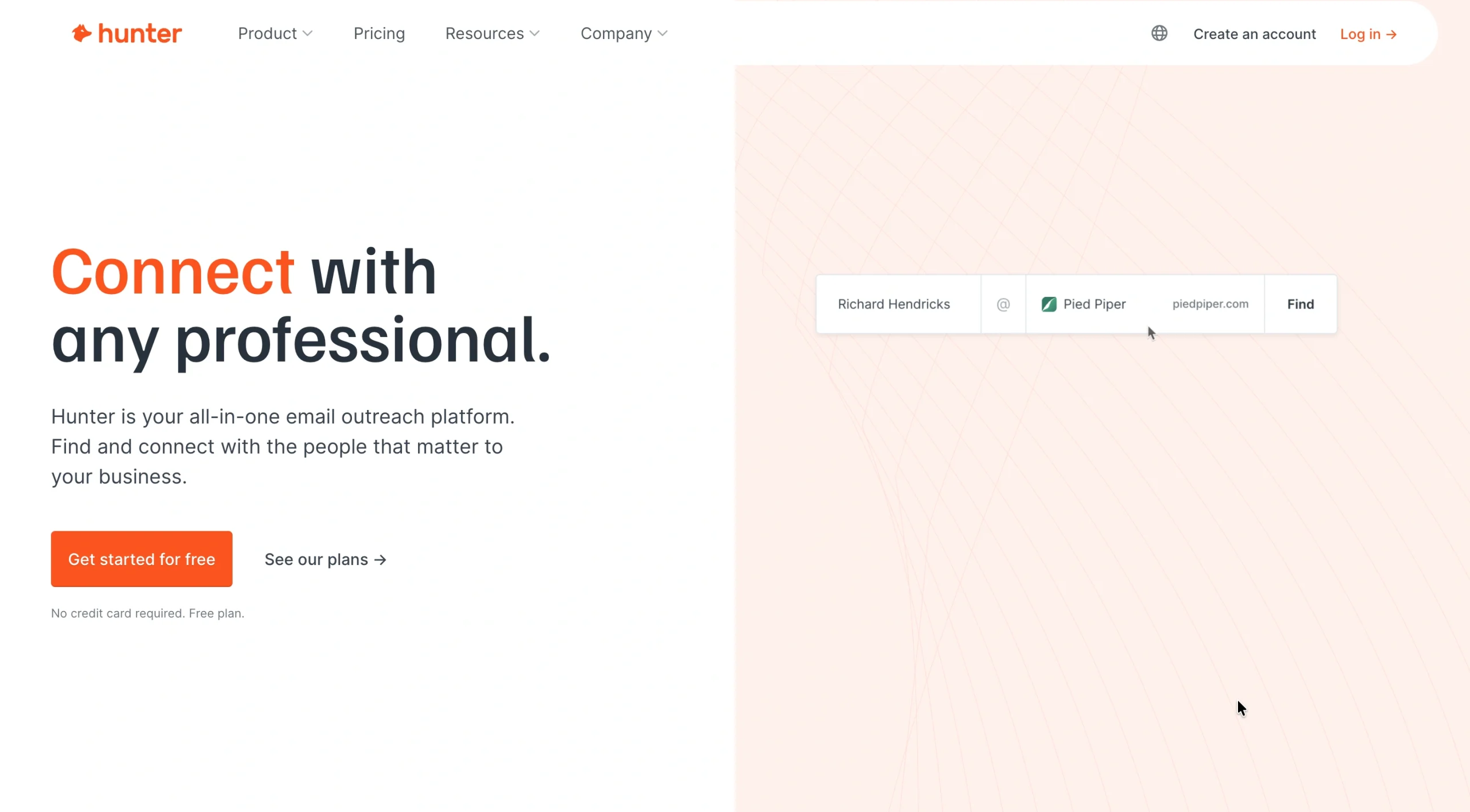 Hunter homepage.