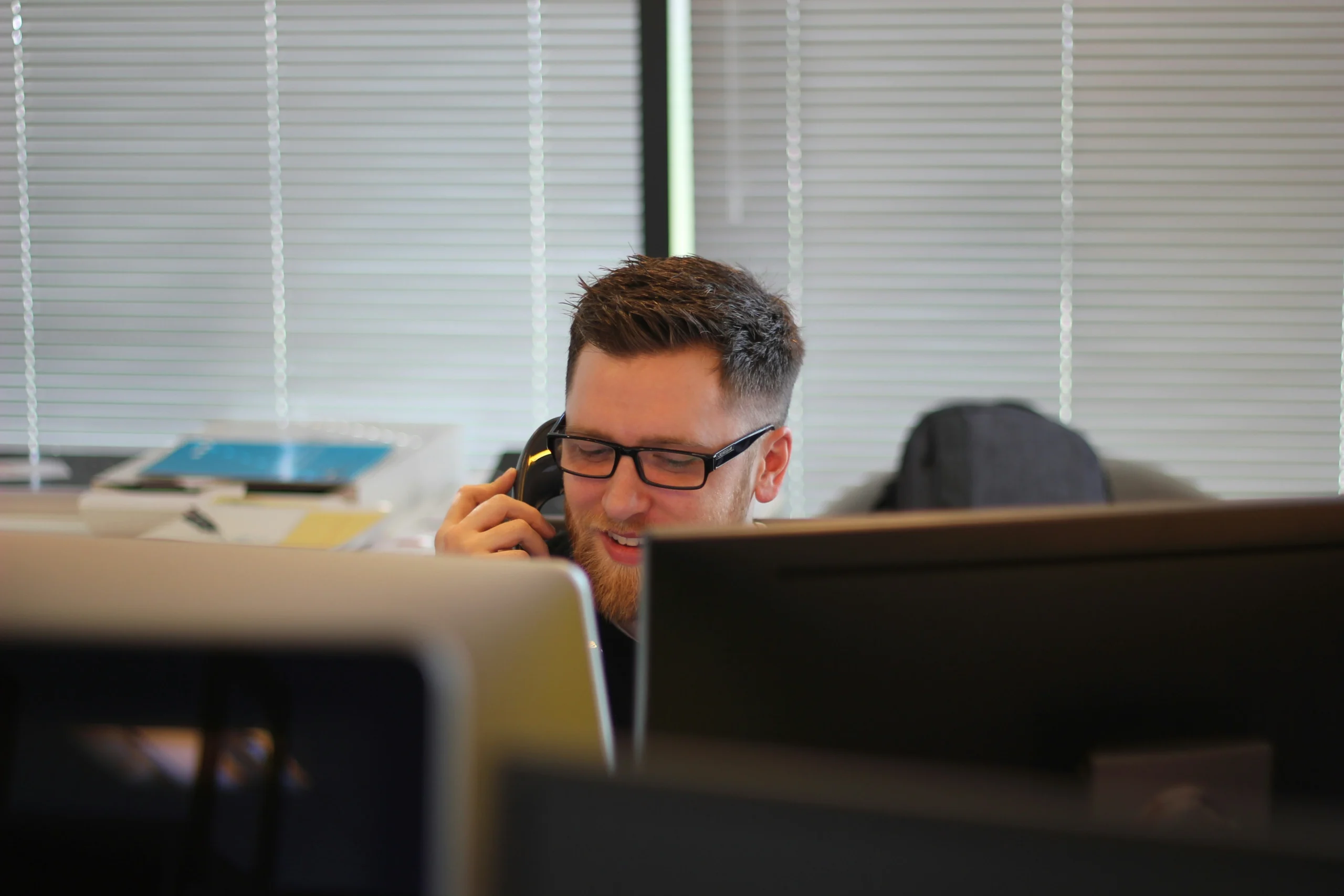 A man on the phone.